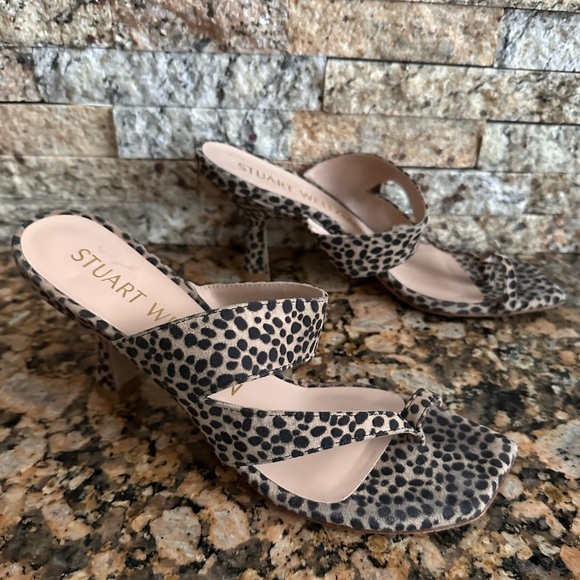 Stuart Weitzman Lyla 75 cheetah suede sandal mules - Picture 6 of 10